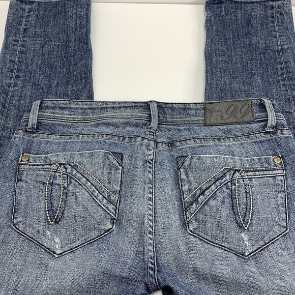 Anthropologie Level 99 skinny Jeans Size 26 / 33 Tall 5 pocket distressed - Picture 4 of 8